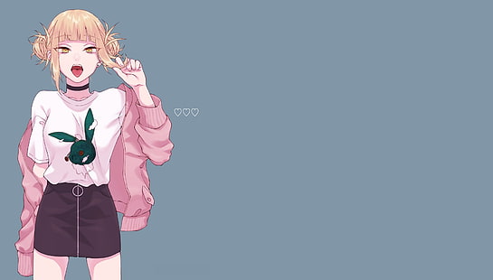  anime, Boku no hero, Boku no Hero Academia, anime girls, Himiko Toga, simple, simple background, HD wallpaper HD wallpaper