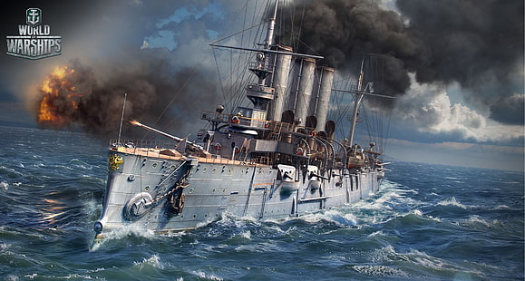 grå skepp World Warship tapet, world of warhips, ship, sea, HD tapet HD wallpaper