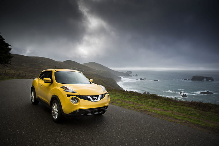 снимка, жълто, Nissan, кола, Juke, 2015 г., HD тапет