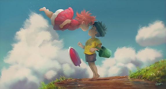 ภาพยนตร์, Ponyo, Sosuke (Ponyo), Studio Ghibli, วอลล์เปเปอร์ HD HD wallpaper