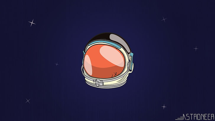 бело-коричневая иллюстрация шлема астронавта, космонавт, космос, шлем, космонавт, HD обои