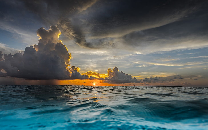 cuerpo de agua, naturaleza, paisaje, puesta de sol, nubes, mar, tropical, agua, horizonte, Fondo de pantalla HD