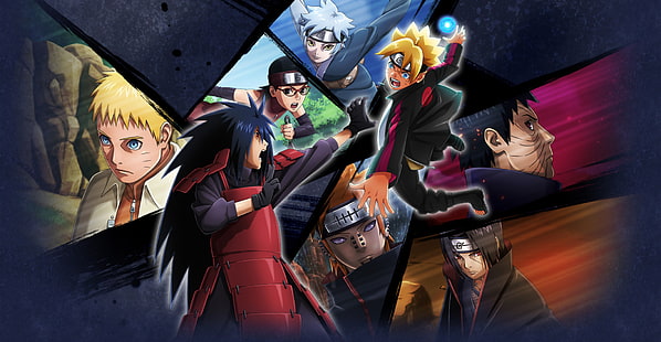 Naruto, Boruto, Boruto Uzumaki, Itachi Uchiha, Madara Uchiha, Mitsuki (Naruto), Naruto Uzumaki, Obito Uchiha, Pain (Naruto), Sarada Uchiha, Fondo de pantalla HD HD wallpaper