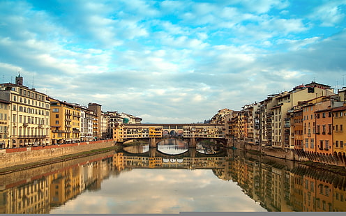 Edificio marrón, Ponte Vo, Nochevieja, Florencia, Italia., Fondo de pantalla HD HD wallpaper