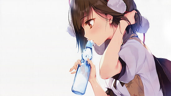 Anime Girls, Brünette, Ramune, Ke-Ta, HD-Hintergrundbild HD wallpaper
