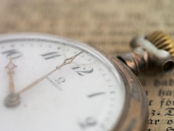 silver-colored pocket watch, pocket watch, dial, retro, HD wallpaper
