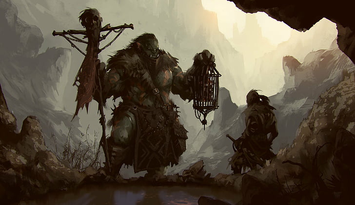 Fantasy, Orc, Warrior, HD wallpaper