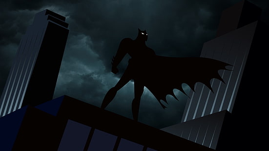 Ilustración de dibujos animados de Batman, Batman, serie animada, Gotham City, Batman la serie animada, Fondo de pantalla HD HD wallpaper