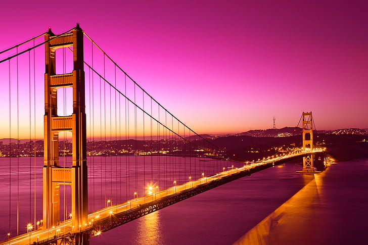 Ponte Golden Gate durante a hora de ouro, Golden Love, HDR, Ponte Golden Gate, hora de ouro, golden gate bridge, madrugada, amor, paixão, romance, romântico, são francisco califórnia, estados unidos, américa, americana, longa exposição, manhã, noiteedifício, marco, arquitetura, rua, rodovia, agua, rio, mar, área da baía, cena, panorâmico, cenário, urbano, cidade, cidade, beleza, bonito, surreal, épico, viagem, turismo, céu, luz, laranja,ouro, violeta, roxo, preto branco, vívido, brilho, estoque, recurso, imagem, quadro, ca, estados unidos da américa, famoso lugar, ponte - estrutura feita pelo homem, califórnia, condado de são francisco, ponte suspensa, paisagem urbana, horizonte urbano, pôr do sol,cidade de nova york, crepúsculo, cena urbana, HD papel de parede