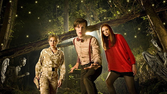 รายการโทรทัศน์ Doctor Who, Alex Kingston, Amy Pond, Karen Gillan, Matt Smith, River Song, Weeping Angel (Doctor Who), วอลล์เปเปอร์ HD HD wallpaper