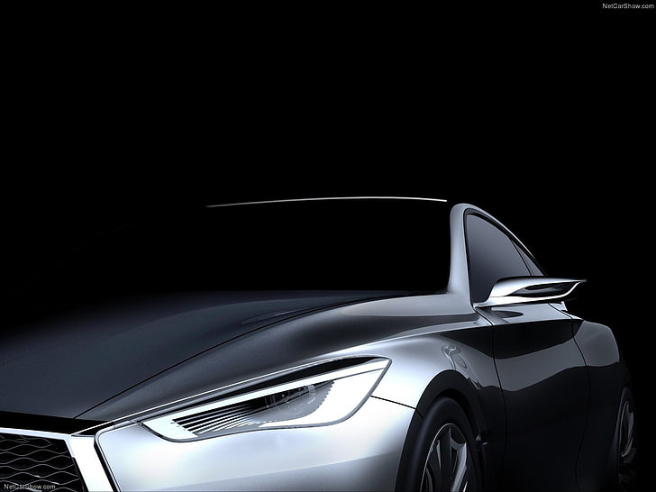 svartvitt bildörr, Infiniti, 2015 Infiniti Q60 Coupe, konceptbilar, twin-turbo, racerbilar, HD tapet