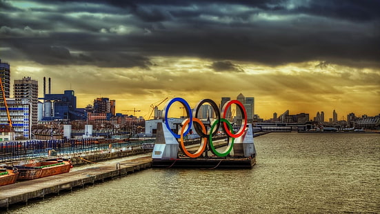 cityscape, city, HDR, building, sunset, London, Olympics, HD wallpaper HD wallpaper