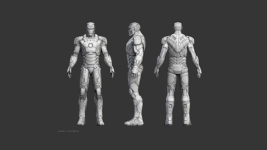 Iron Man cliparts, Iron Man, Marvel Cinematic Universe, proste tło, Iron Man 3, Tapety HD HD wallpaper