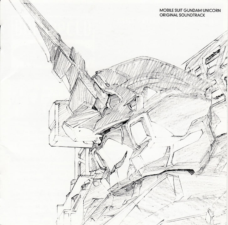 mobile suit gundam unicorn sketch, anime, Mobile Suit Gundam Unicorn, cover art, HD wallpaper