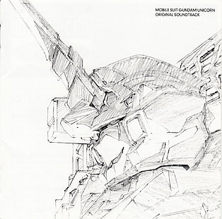 mobile suit gundam unicorn sketch, anime, mobile suit Gundam Unicorn, okładka, Tapety HD HD wallpaper