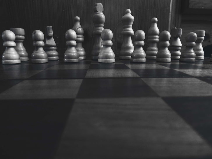 battle, black and white, board game, challenge, checkerboard, chess, chess pieces, chessboard, competition, decision, fun, game, home, intelligence, leisure, mate, modern, move, plan, strategic, strategy, victory, win, HD wallpaper