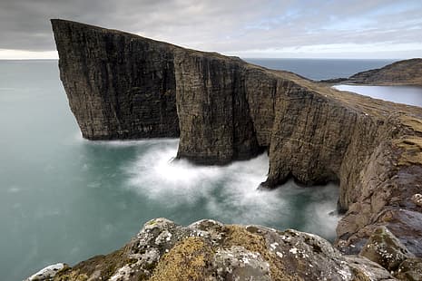 mare, costa, isole Faroe, Sfondo HD HD wallpaper