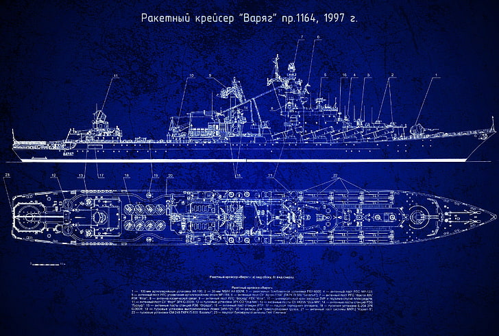 cruise ship blueprint, Russian Navy, ship, Slava class, HD wallpaper