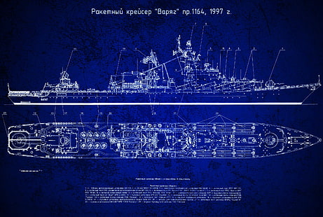 cruise ship blueprint, Russian Navy, ship, Slava class, HD wallpaper HD wallpaper
