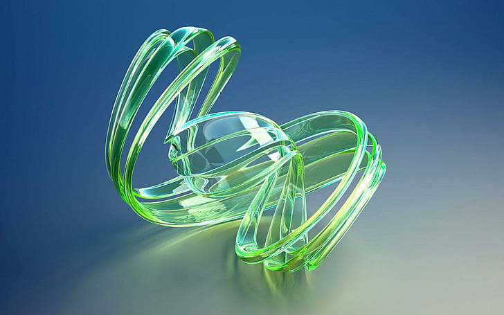 Spirale di vetro, grafica verde, 3d, 1920x1200, vetro, spirale, Sfondo HD