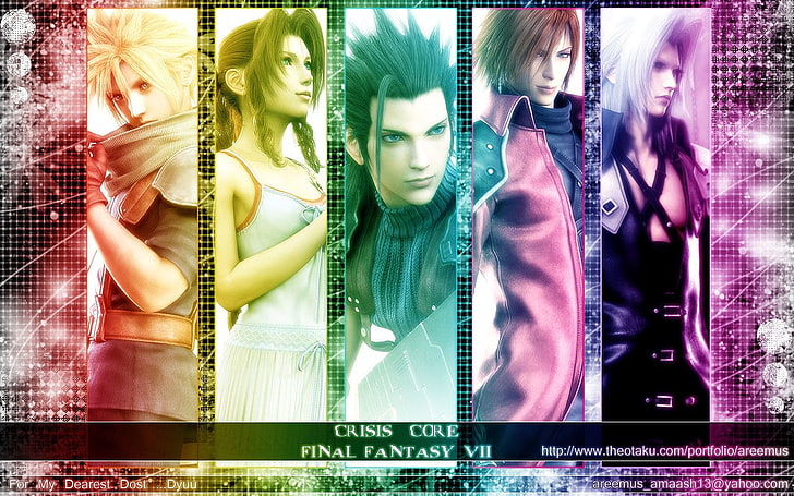Fondo de pantalla de Final Fantasy 7, Final Fantasy, Crisis Core: Final Fantasy VII, Aerith Gainsborough, Cloud Strife, Genesis Rhapsodos, Sephiroth (Final Fantasy), Zack Fair, Fondo de pantalla HD