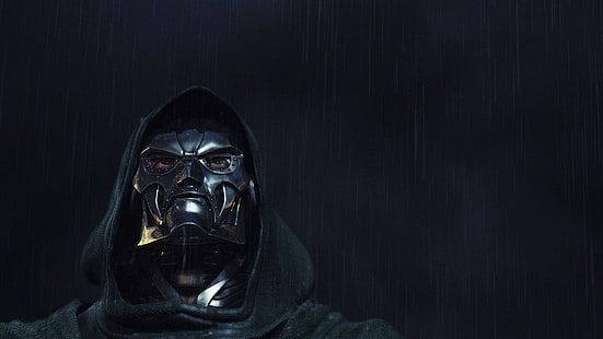 schwarze Maske, Dr. Doom, Marvel-Comics, Regen, Bösewichte, HD-Hintergrundbild HD wallpaper