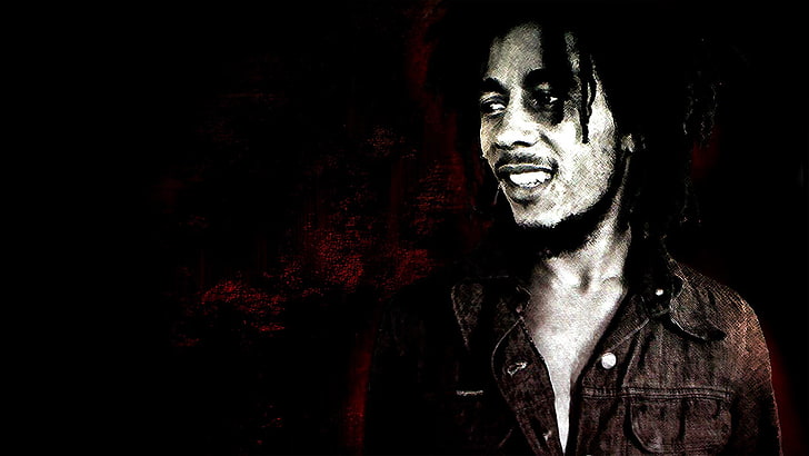 Bob Marley, bob marley, senyum, rambut gimbal, wajah, kemeja, Wallpaper HD