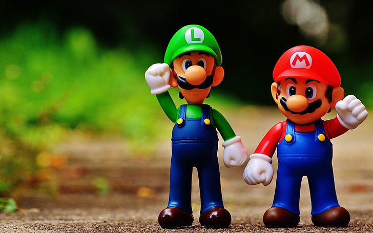 Mario and luigi plastic toy-High Quality Wallpaper, HD wallpaper