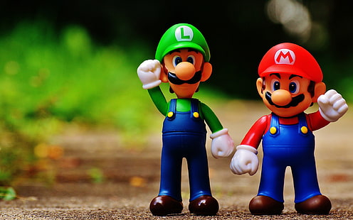 Mario et Luigi jouet en plastique-Fond d'écran de haute qualité, Fond d'écran HD HD wallpaper