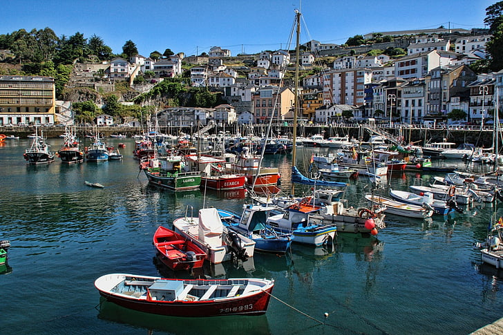 Künstlich hergestellt, Hafen, Asturien, Luarca, Spanien, HD-Hintergrundbild