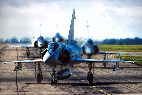 myśliwiec, lotnisko, wielofunkcyjny, Dassault, Mirage 2000, Tapety HD HD wallpaper