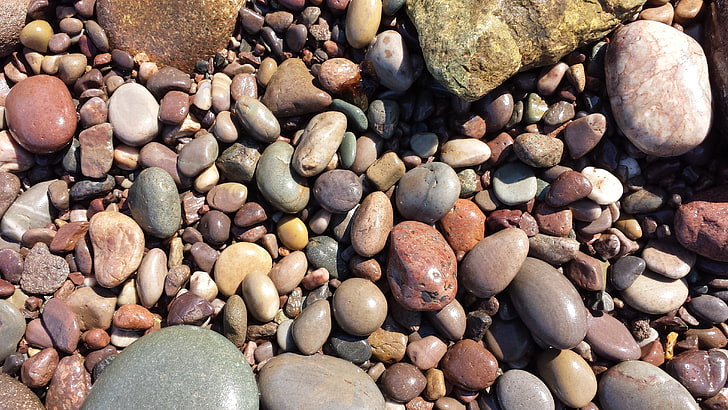 verschiedene Kieselsteine, Steine, Felsen, HD-Hintergrundbild