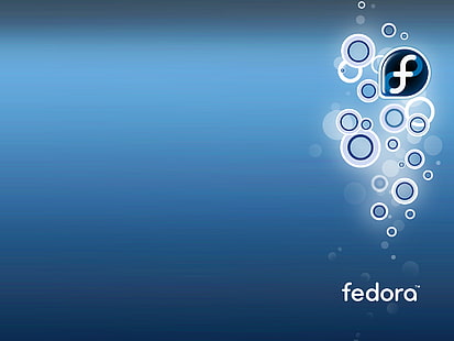 Fedora Core 5, Fedora logosu, Bilgisayarlar, Fedora, mavi, HD masaüstü duvar kağıdı HD wallpaper