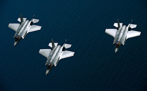 Lockheed Martin F-35 Lightning II, samoloty wojskowe, samoloty, myśliwiec odrzutowy, Siły Powietrzne Stanów Zjednoczonych, Tapety HD HD wallpaper
