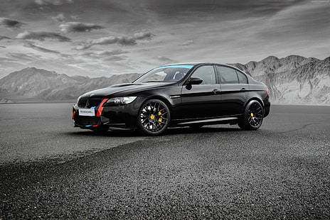 Sedan, hitam, BMW M3, Desain Mobil MR, (E90), Wallpaper HD HD wallpaper