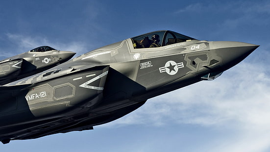 зеленый истребитель, самолет, реактивный истребитель, Lockheed Martin F-35 Lightning II, видеоигры, военный самолет, военные, HD обои HD wallpaper