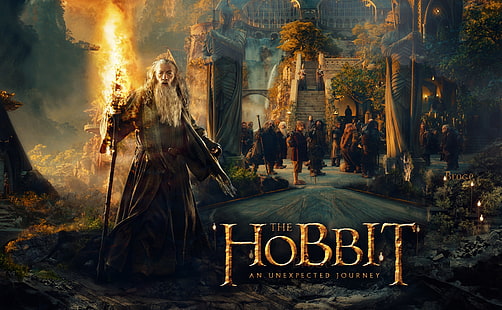 The Hobbit An Onexpected Journey, Movies, The Hobbit, Elves, dwerg, Gandalf, ian mckellen, hobbit, the Lord of the Rings, Peter Jackson, Hobbit 2012, HD tapet HD wallpaper