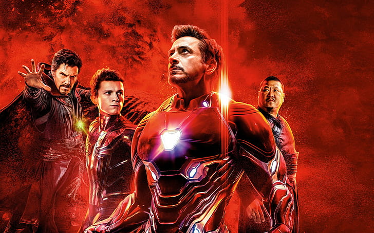 Los Vengadores, Iron Man, Dr. Strange, Spider-Man, Robert Downey Jr., Tom Holland, Benedict Cumberbatch, Marvel Comics, Marvel Cinematic Universe, superhéroe, Fondo de pantalla HD