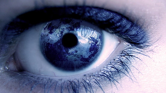 ляво човешко око, очи, отблизо, HD тапет HD wallpaper