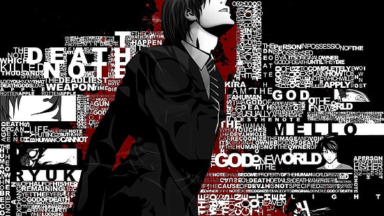 иллюстрация мужчины в официальном костюме игрового приложения, Death Note, Yagami Light, HD обои HD wallpaper