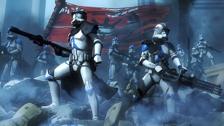 Star Wars, Star Wars: La Guerre des Clones, Scout Trooper, Arme, Fond d'écran HD