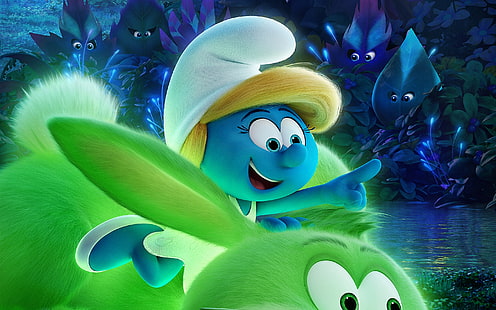 smurfs: the lost village, animation, smurfette, forest, Movies, HD wallpaper HD wallpaper