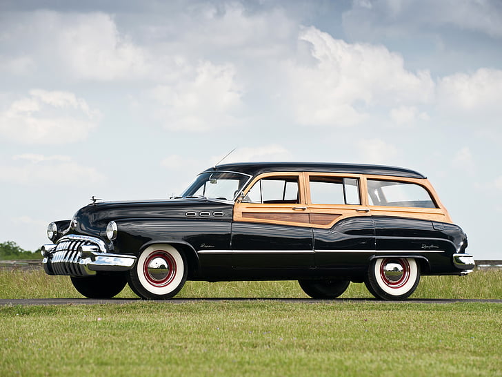 1950, 5 9, buick, estate, retro, stationwagon, super, wagon, Fondo de pantalla HD