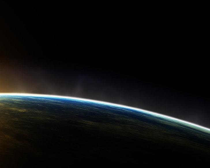 أفق الأرض ، الفضاء ، الكوكب ، فن الفضاء، خلفية HD