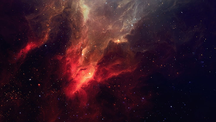 carta da parati galassia, nebulosa, spazio, rosso, Sfondo HD