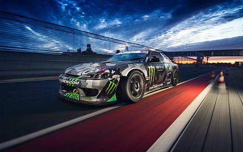 car, in motion, race, nissan silvia, HD wallpaper HD wallpaper