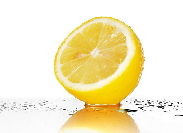 slice of lemon, lemon, fruit, tart, drops, HD wallpaper