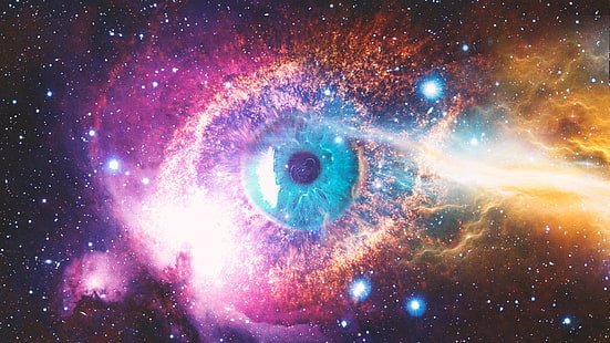 космос, звезди, галактика, вселена, космическа, мъглявина, око, HD тапет HD wallpaper