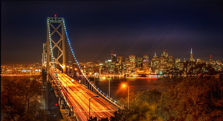 4K, Skyline, Bay Bridge, San Francisco, HD wallpaper