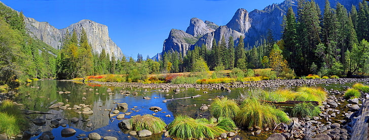 4k, pomme, montagnes, 5k, forêt, Yosemite, OSX, 8k, Fond d'écran HD